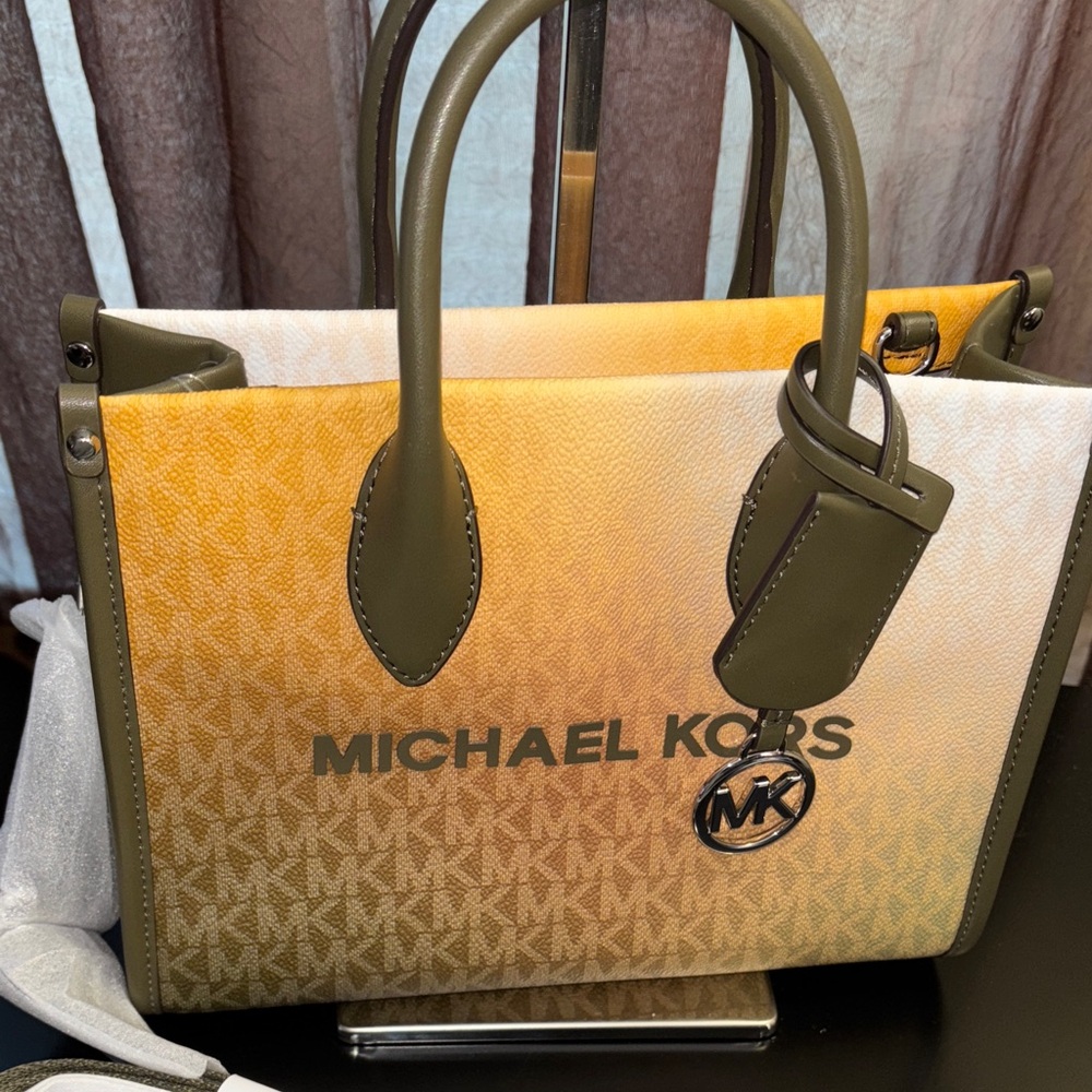 Michael Kors Olive and Gold Gradient Tote